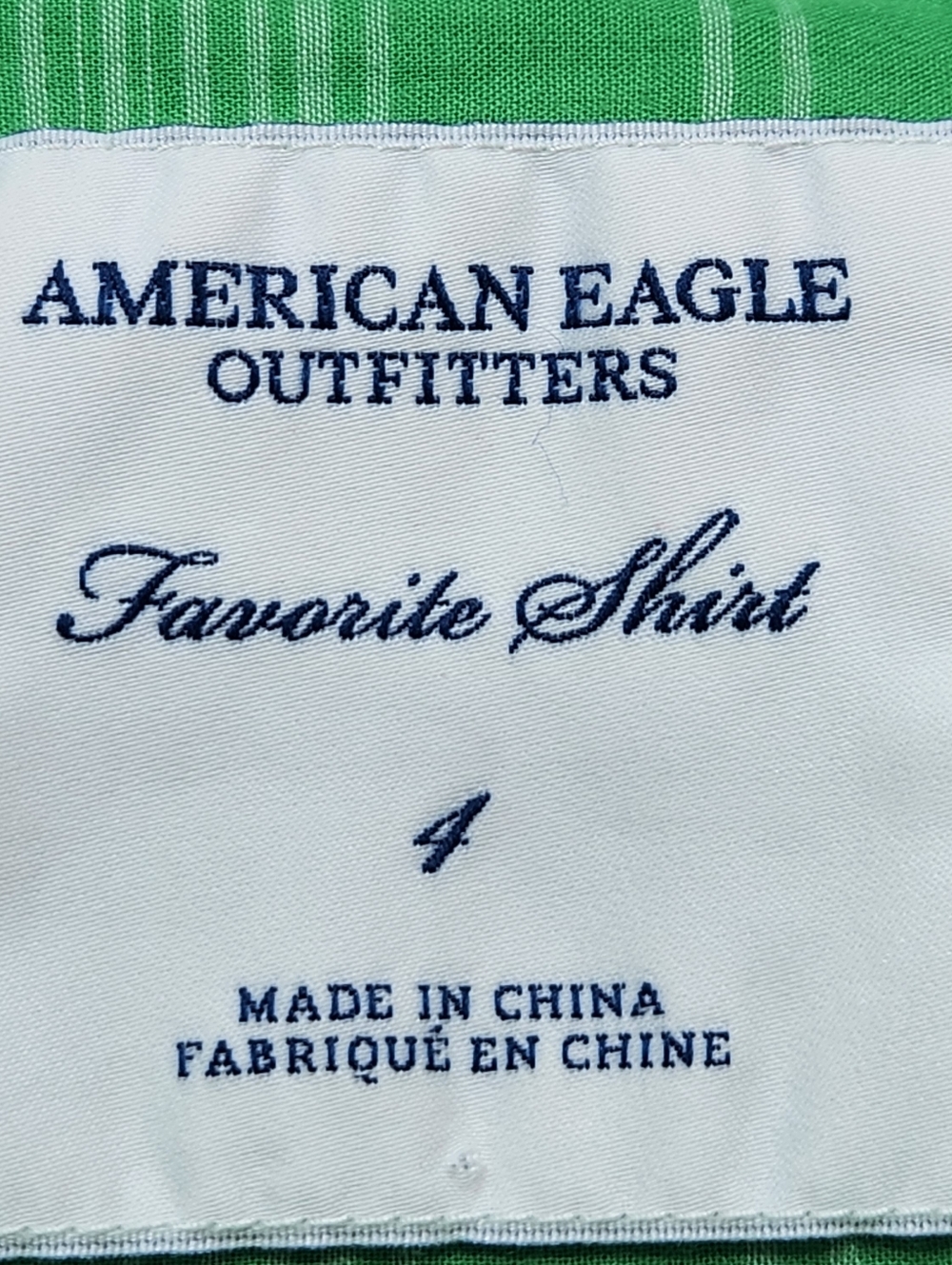 American‎ Eagle Plaid Shirt Womens 4 Green Cotton Button Up - Picture 5 of 7